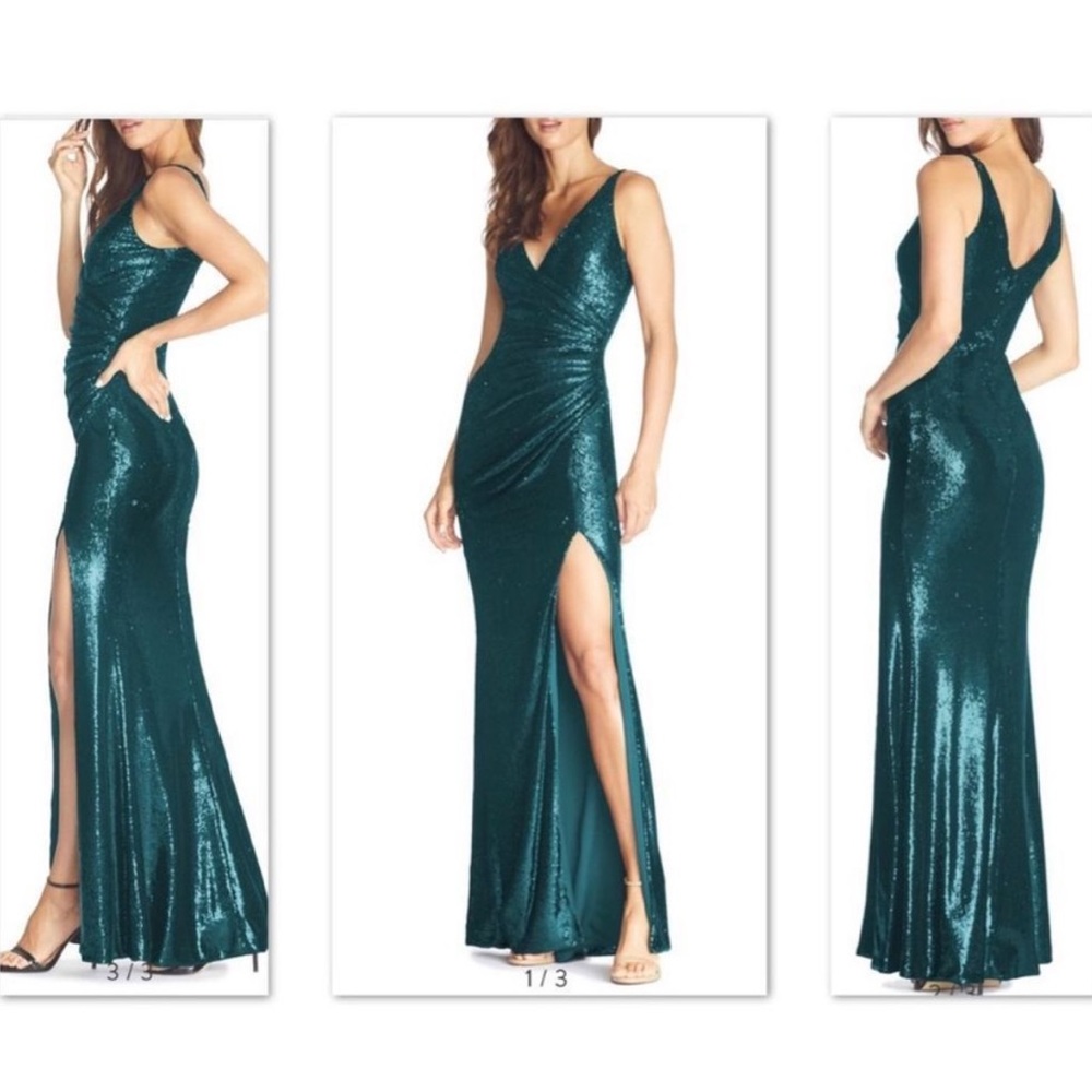Dress the Population Green Sequin Gown